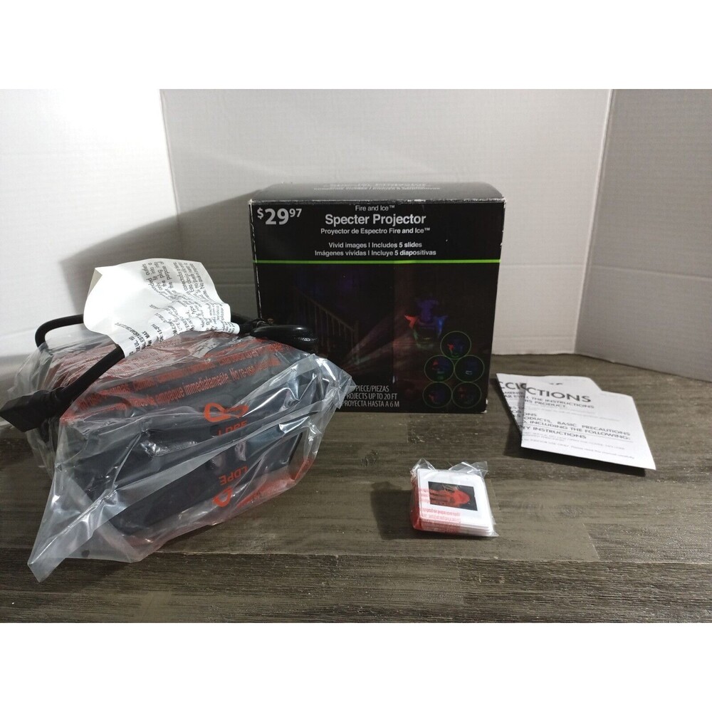 Specter Projector 5 Slides Fire And Ice Open Box Halloween